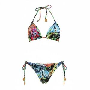 Luli Fama Colorful Tropical Print Bikini Set women’s Xsmall
